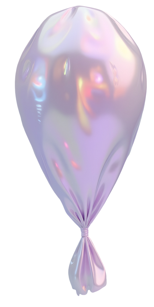 Iridescent balloon with shiny surface and soft pastel colors floating gently png