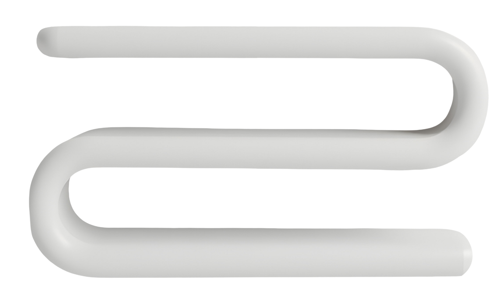 White curved pipe with smooth surface and abstract shape, modern design element png