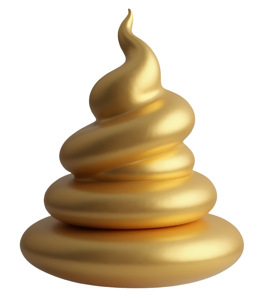 Golden spiral form with smooth shiny texture and elegant swirl shape png