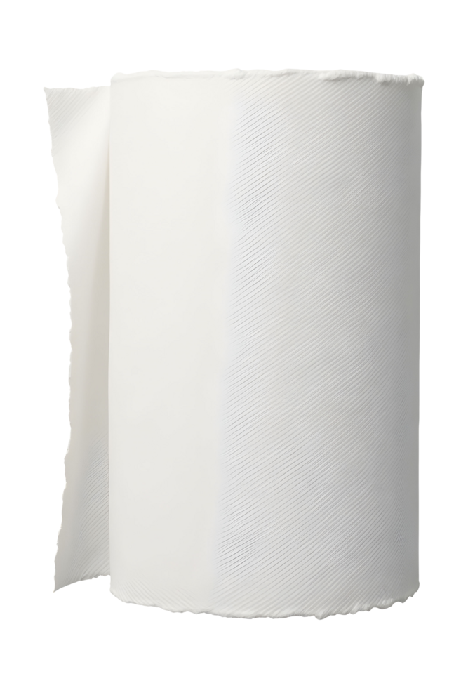 Toilet paper roll with soft texture and clean white color for daily hygiene use png