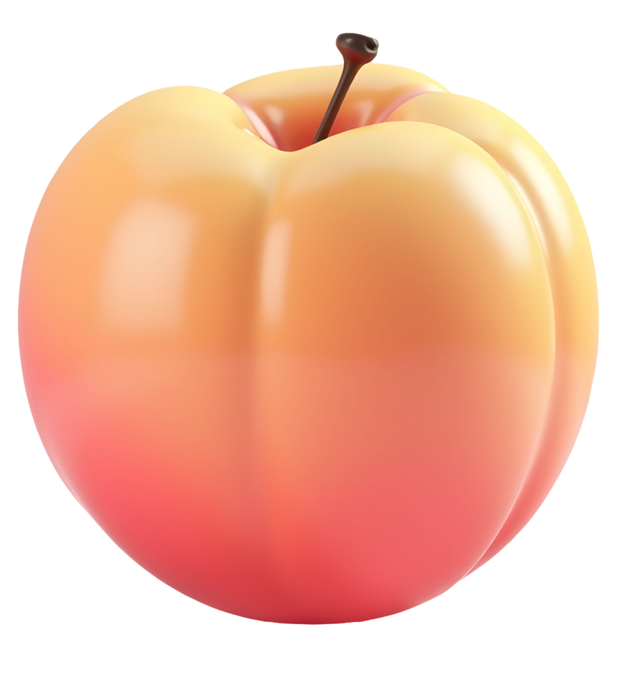 Peach fruit with smooth skin and warm gradient colors, fresh and ripe for eating png