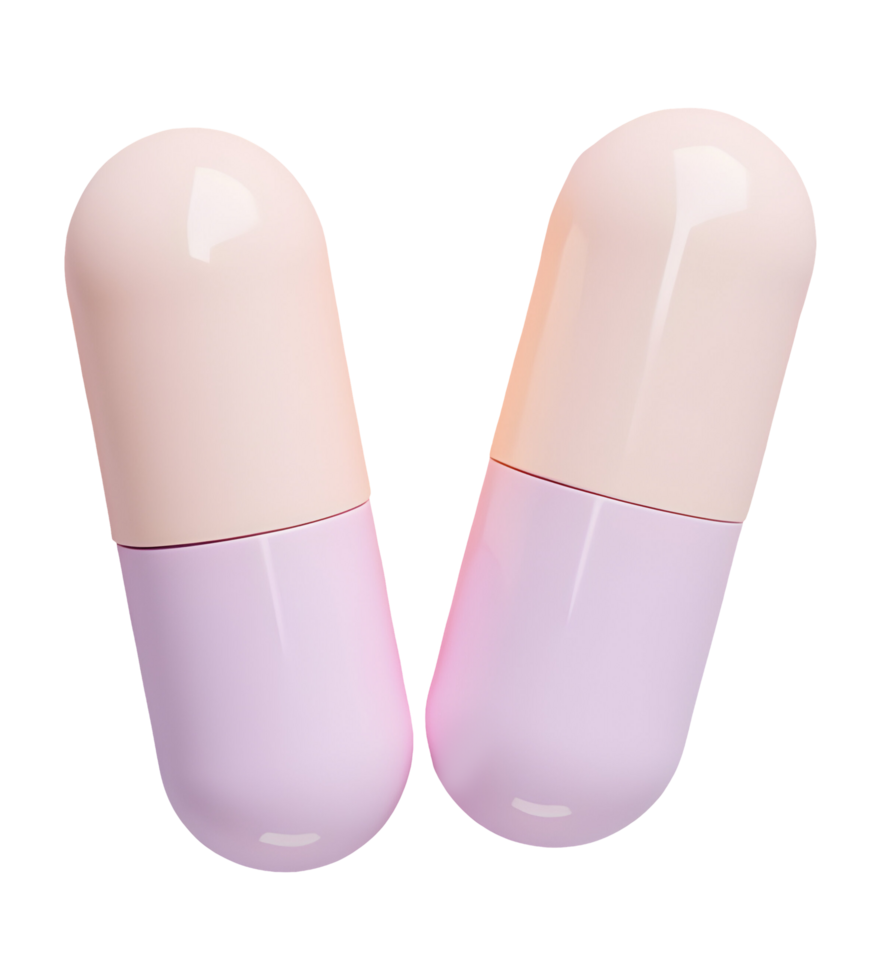 Soft pastel capsules with smooth glossy surface, medical concept with gentle colors png