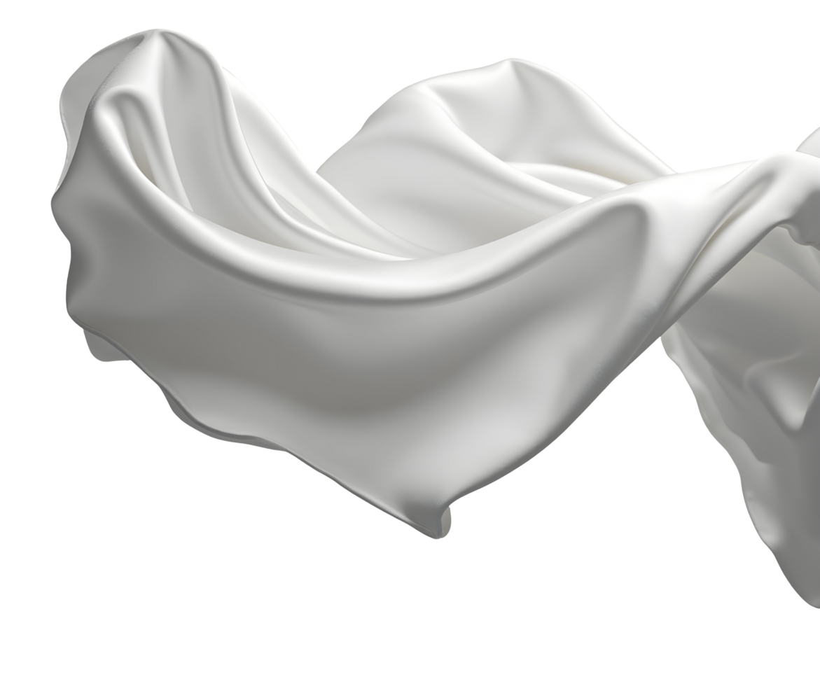 Smooth flowing white fabric with elegant curves and soft texture png