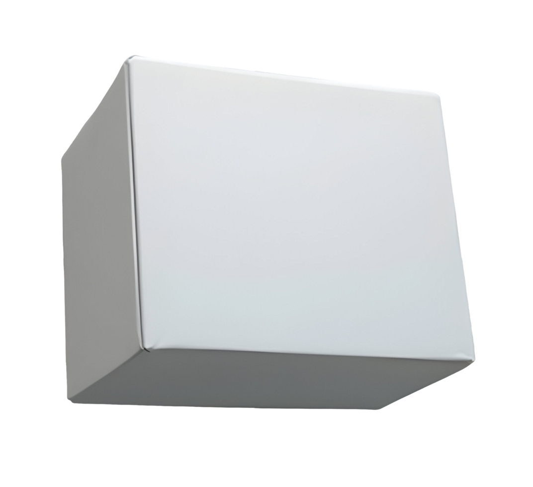 White cube floating isolated on transparency background with soft lighting png