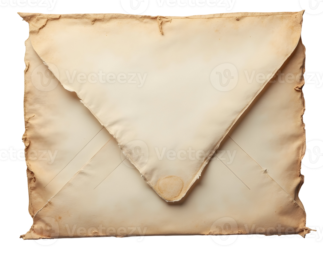 Old aged envelope with worn edges and vintage paper texture showing signs of time png