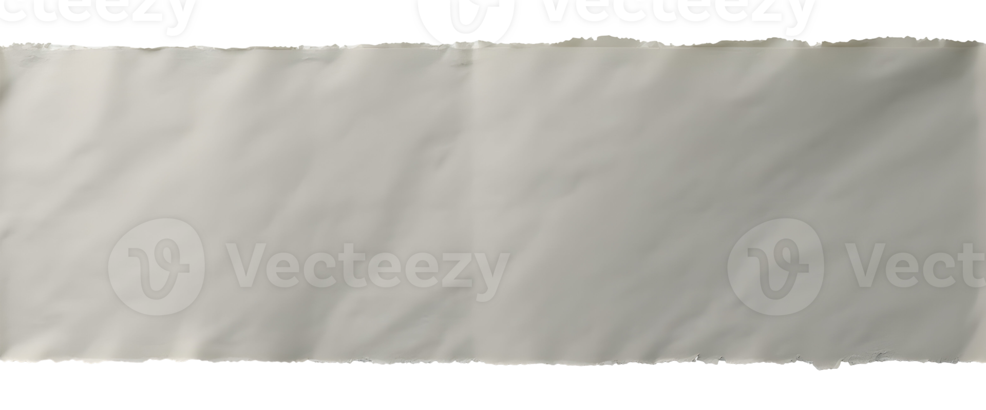 Torn paper texture with rough edges and soft shadows on transparency background png