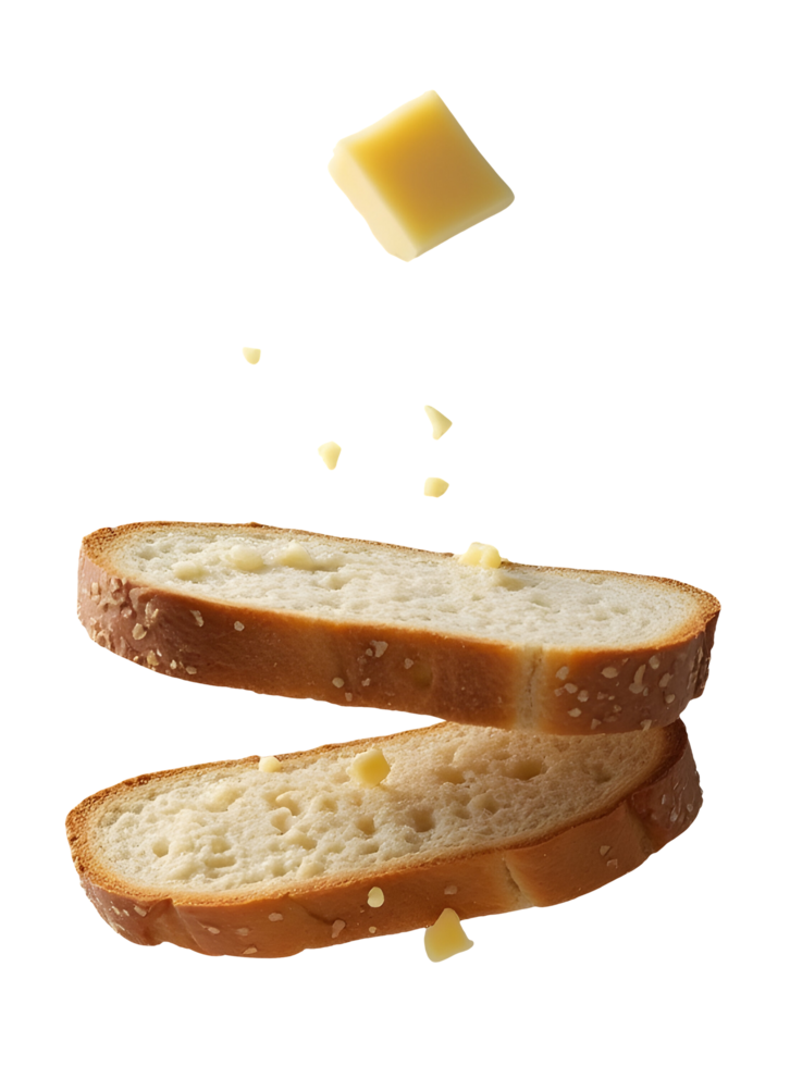 Feeling of simple pleasure as cheese cube falls onto bread slice png
