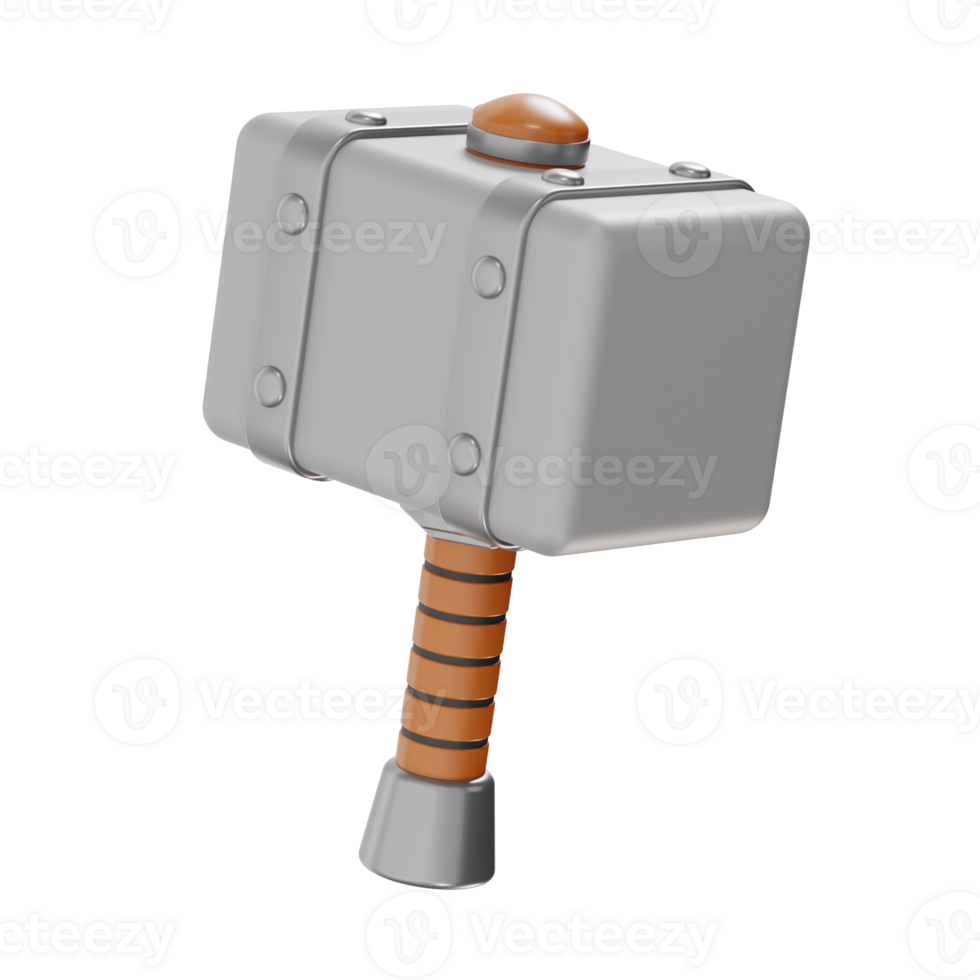 Fantasy war hammer 3d game asset png