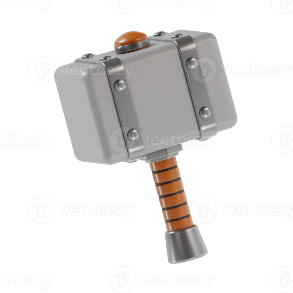 Stylized hammer weapon or tool illustration png