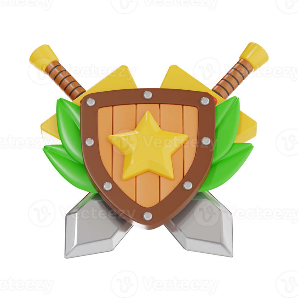 Clan emblem or achievement icon 3d render png
