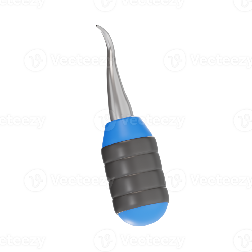 Dental Cleaning Instrument 3D Render png