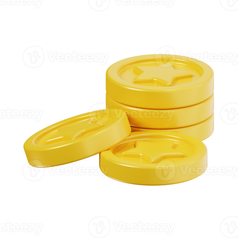 Yellow round coins reward game asset png
