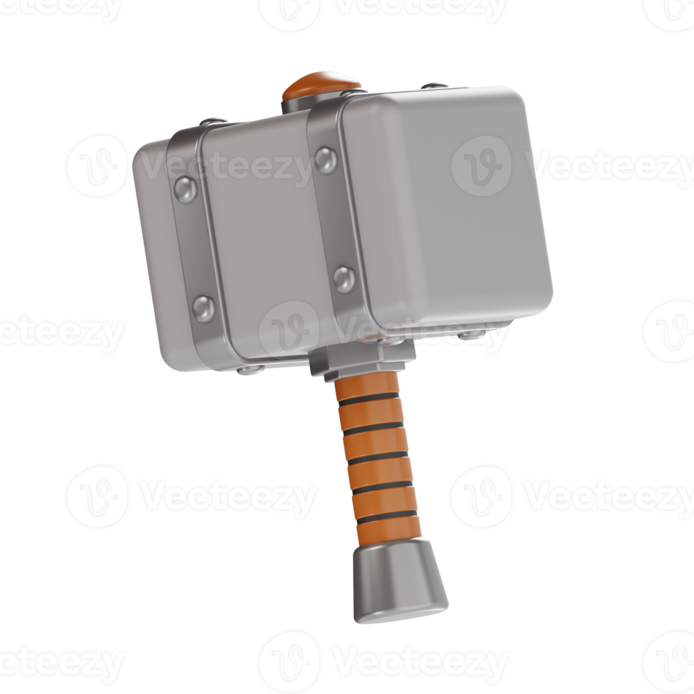 3d cartoon toy hammer icon png