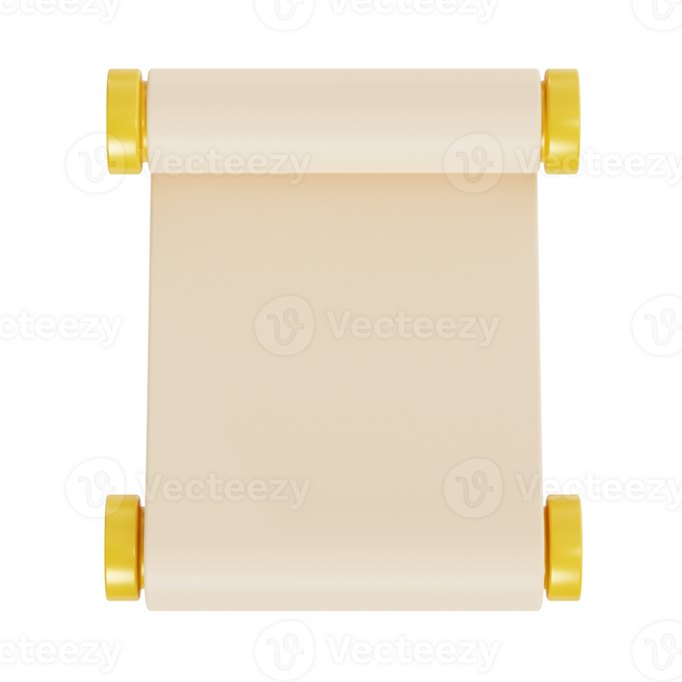 3d render of ancient parchment for message png