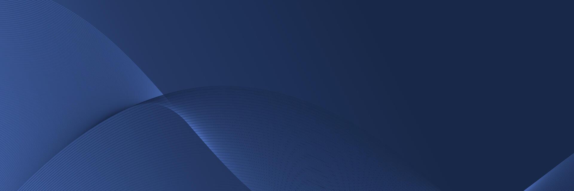 Abstract blue wave design with glowing light rays against. Abstract banner image in a blue color, with wavy lines in the left corner. It's a simple background. vector