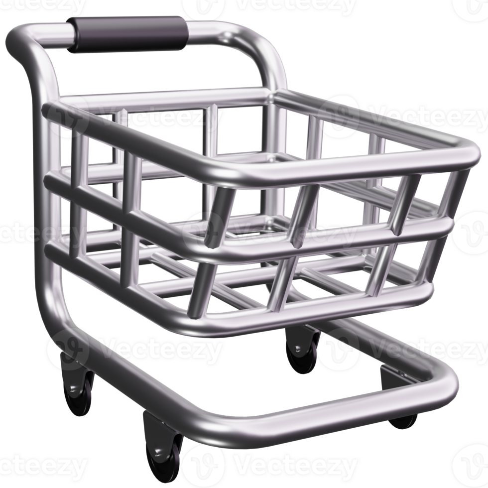 3D Icon Empty Shopping Cart png