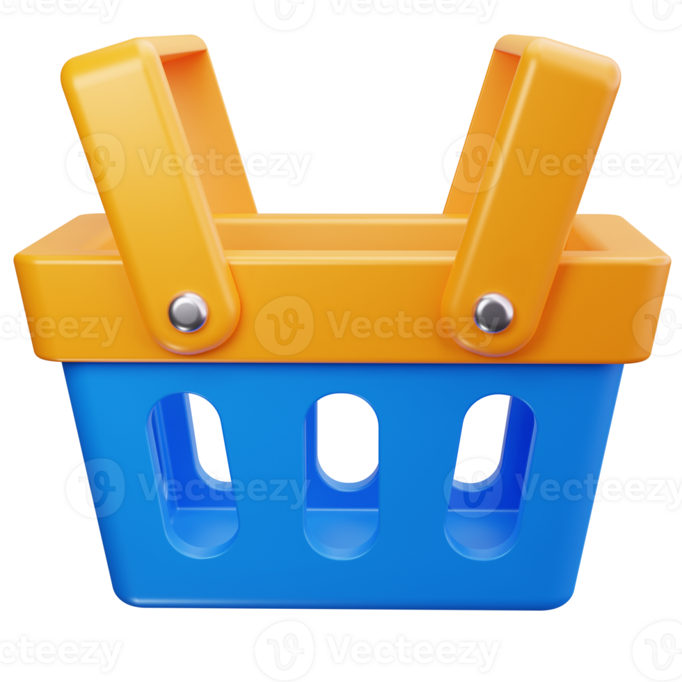 3D Icon Shopping Basket Handle Up png