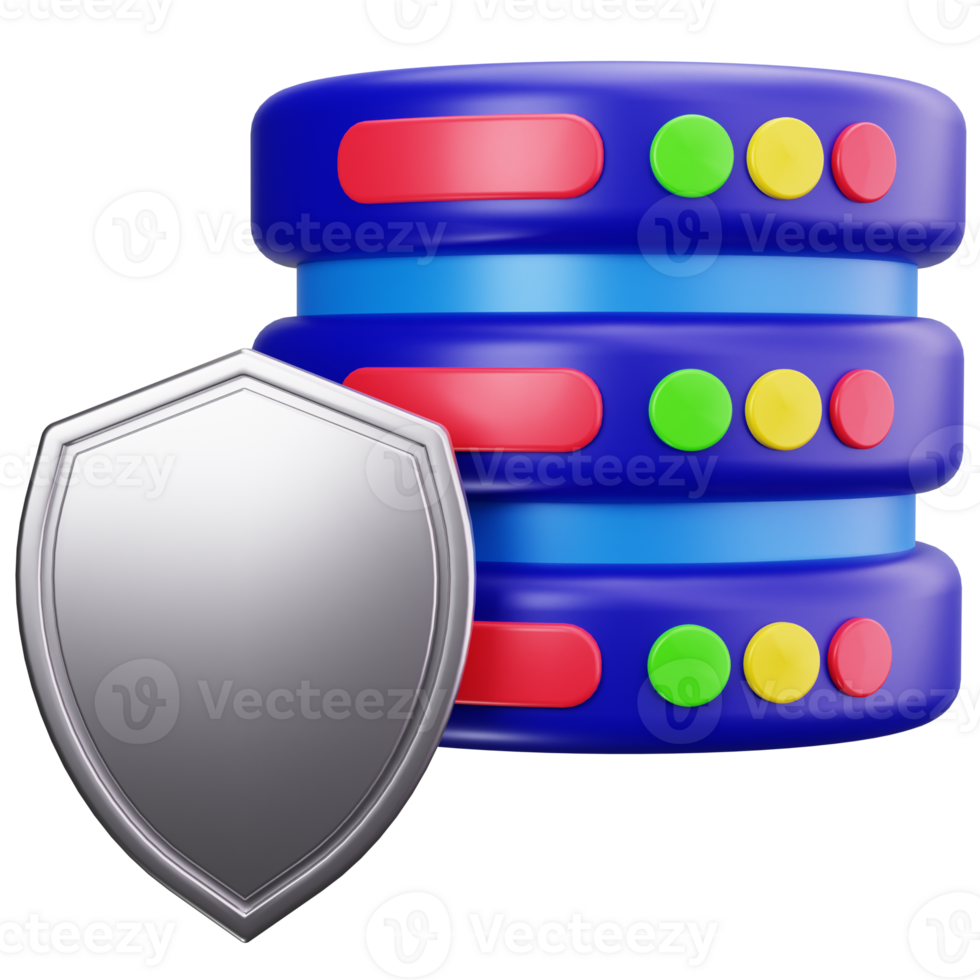 3D Icon Secure Server Protection Shield png
