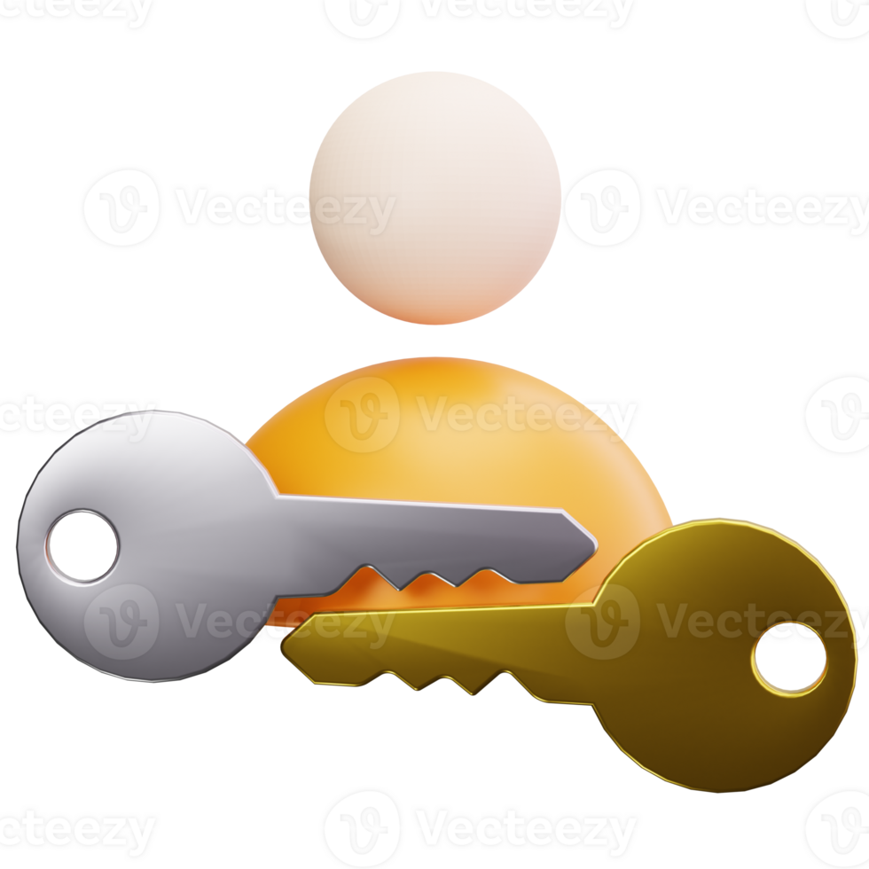 3D Icon User Key Access png