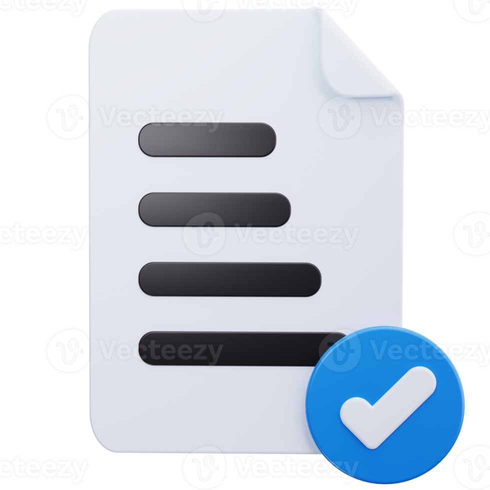 3D Icon Document Approved png