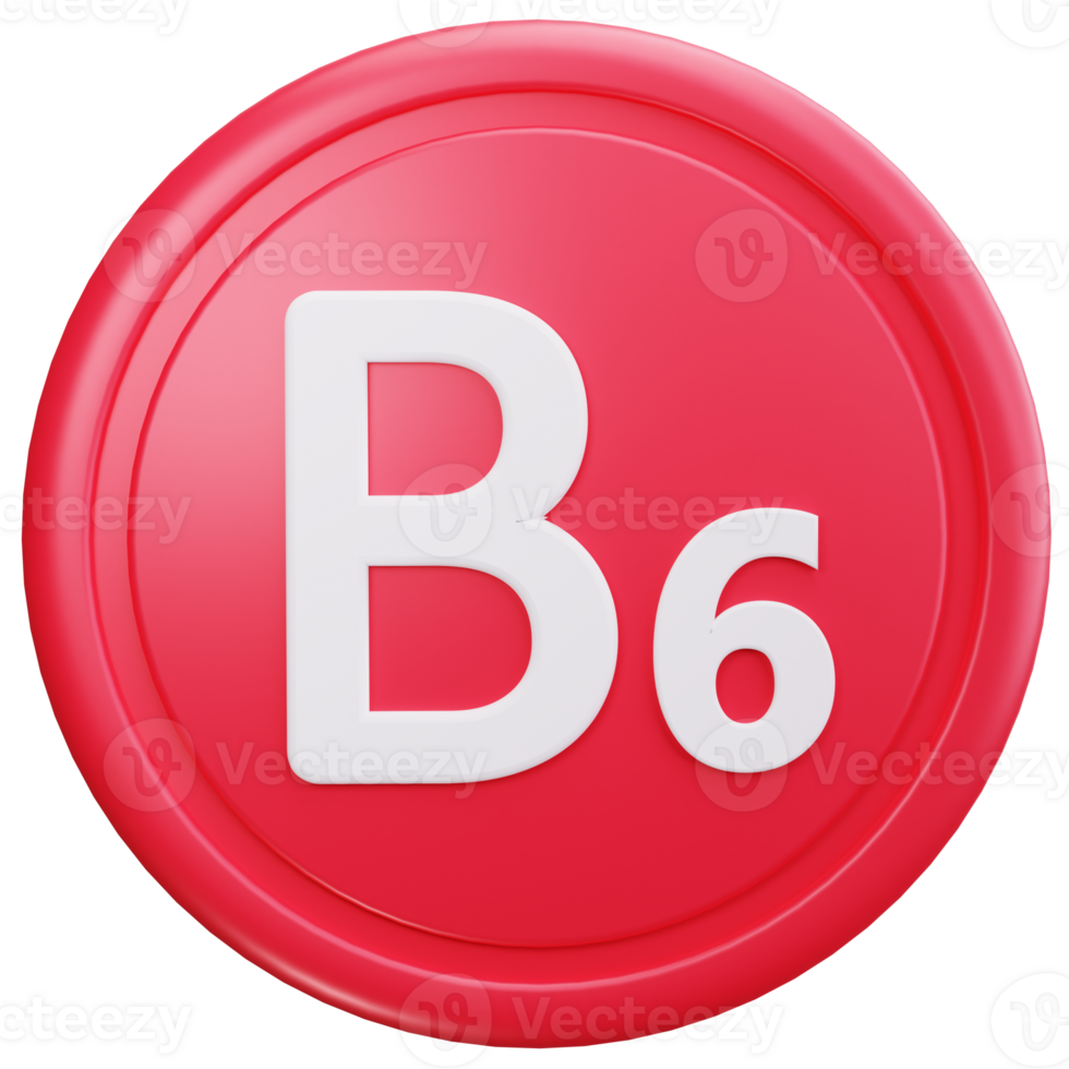3D Icon Red B6 Vitamin png