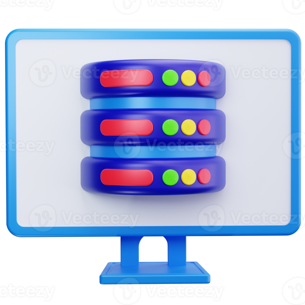 3D Icon Database Monitor Connection View png