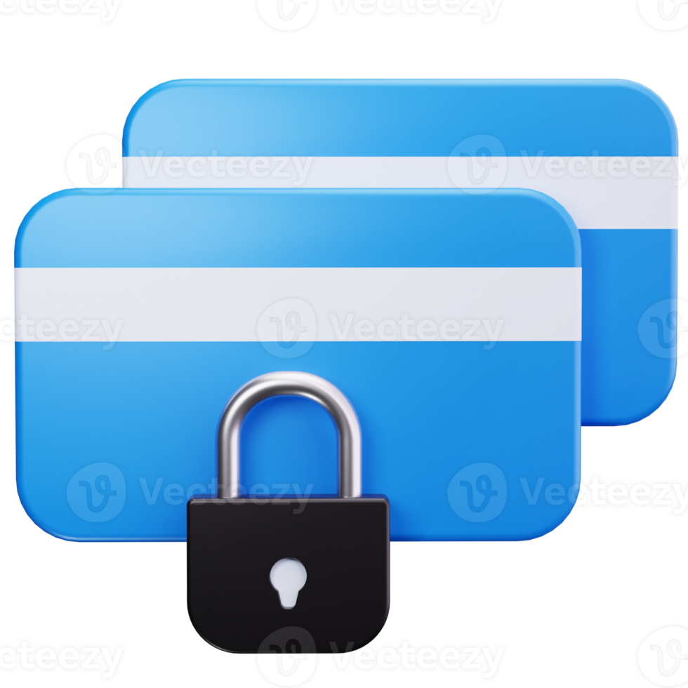 3D Icon Credit Card Data Lock png