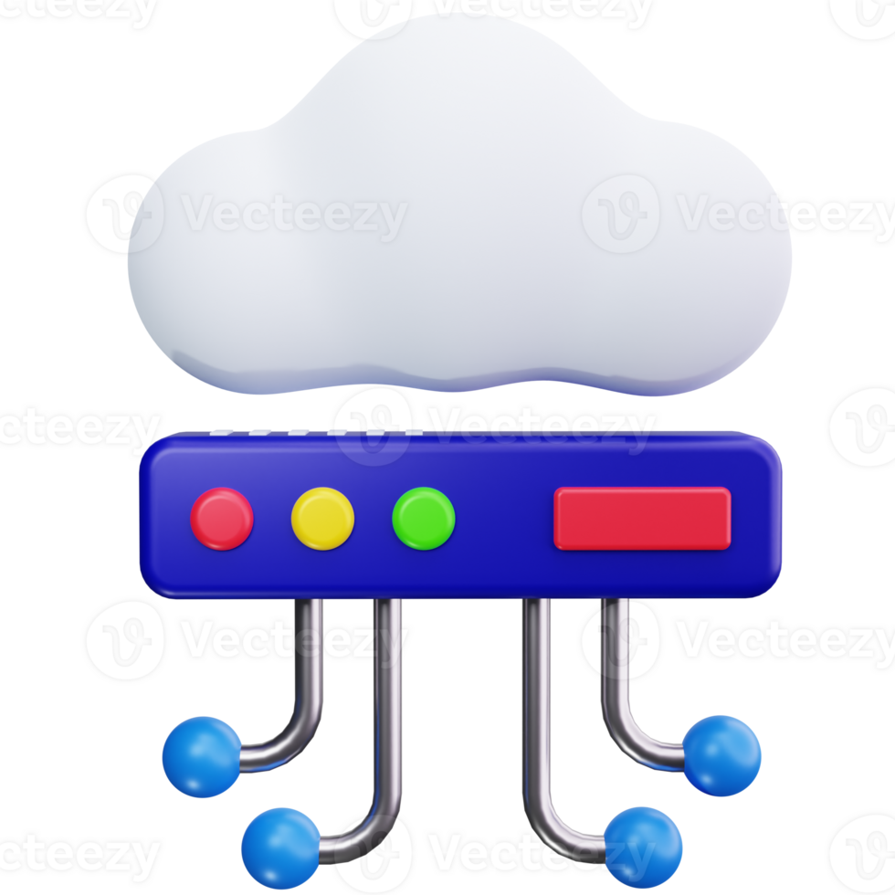 3D Icon Cloud Computing Node Links png