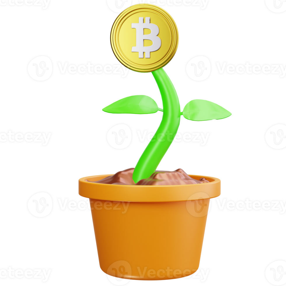 3D Icon Crypto Investment Growth Pot png