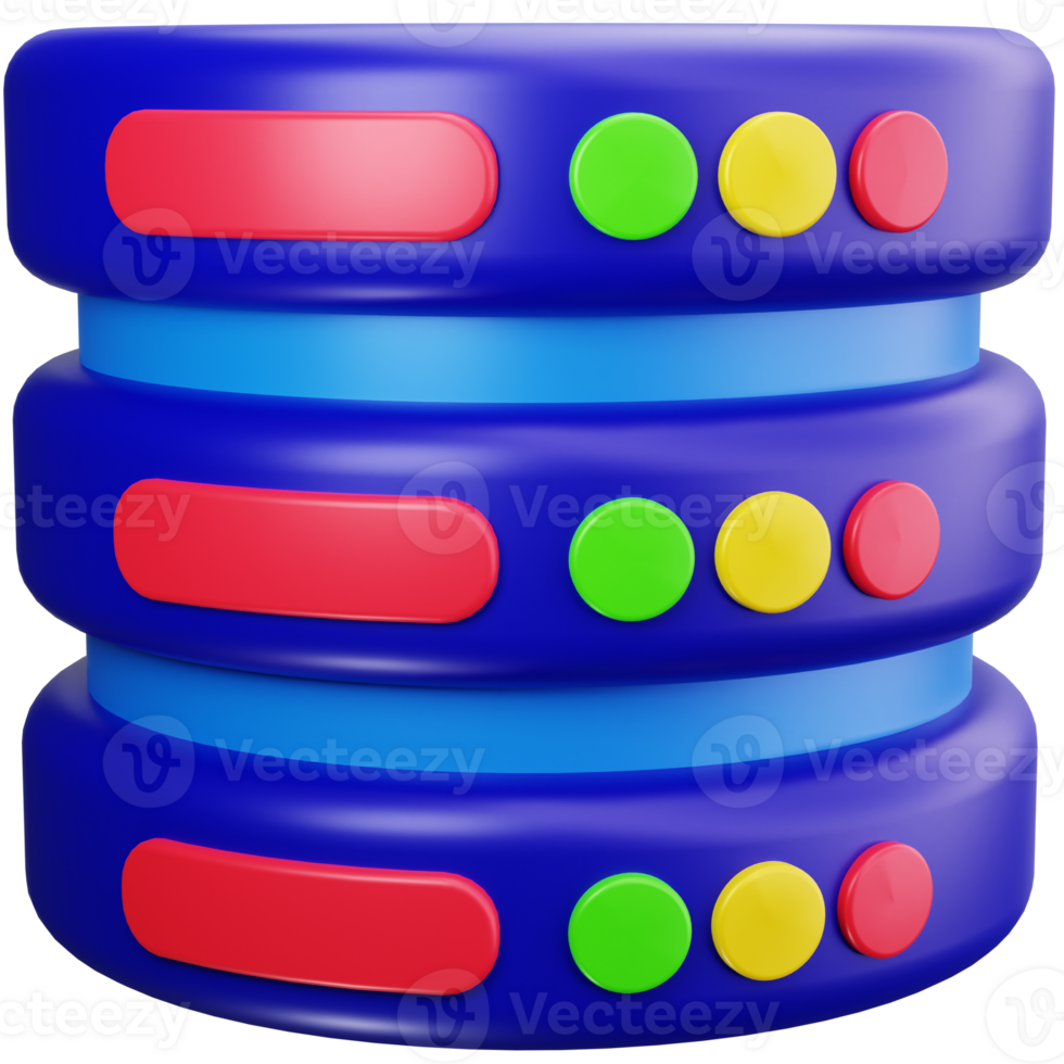 3D Icon Triple Database Storage Stack png