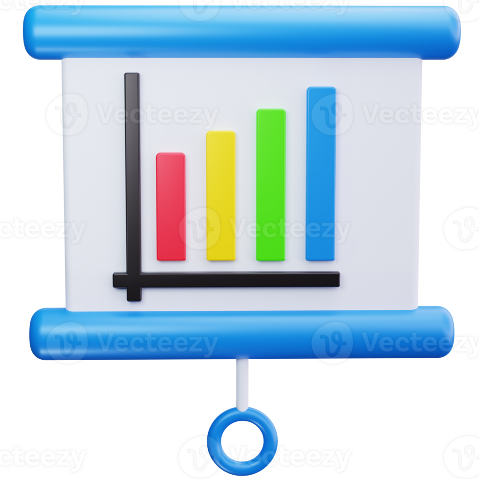 3D Icon Projector Screen Chart Display png