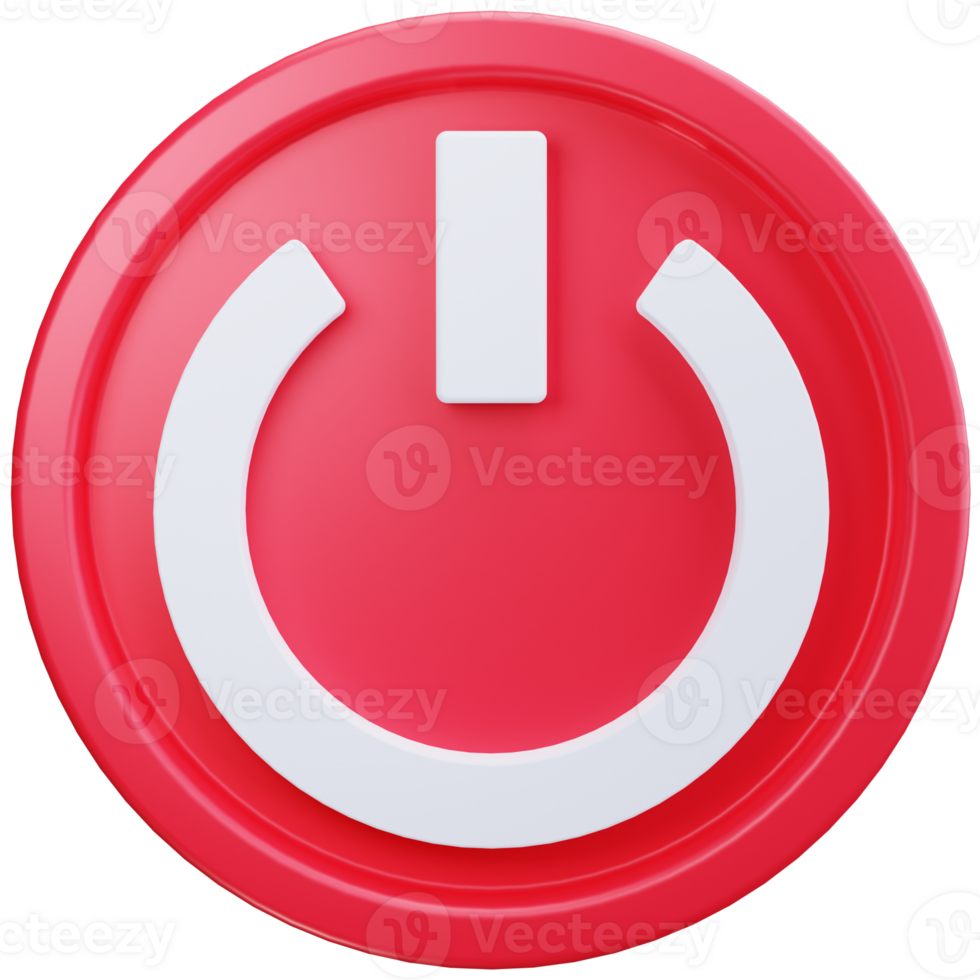 3D Icon Red Power Button png