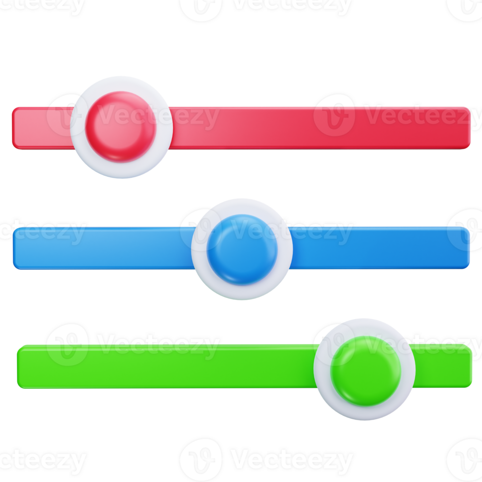 3D Icon Three Color Sliders png