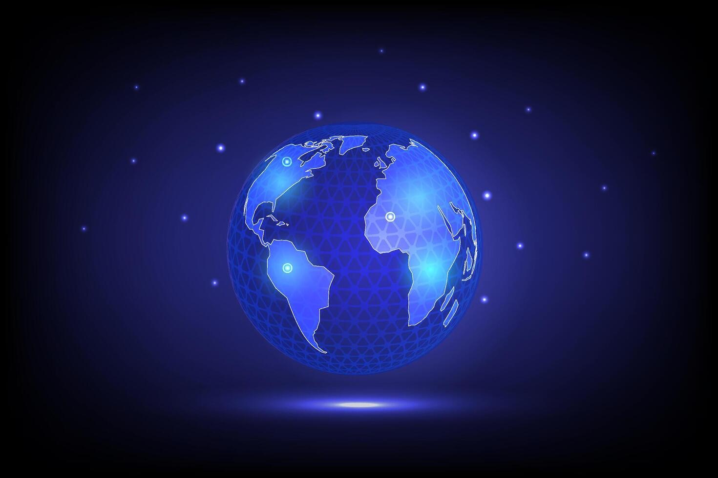 Global business concept with world map lines and points for network connection vector