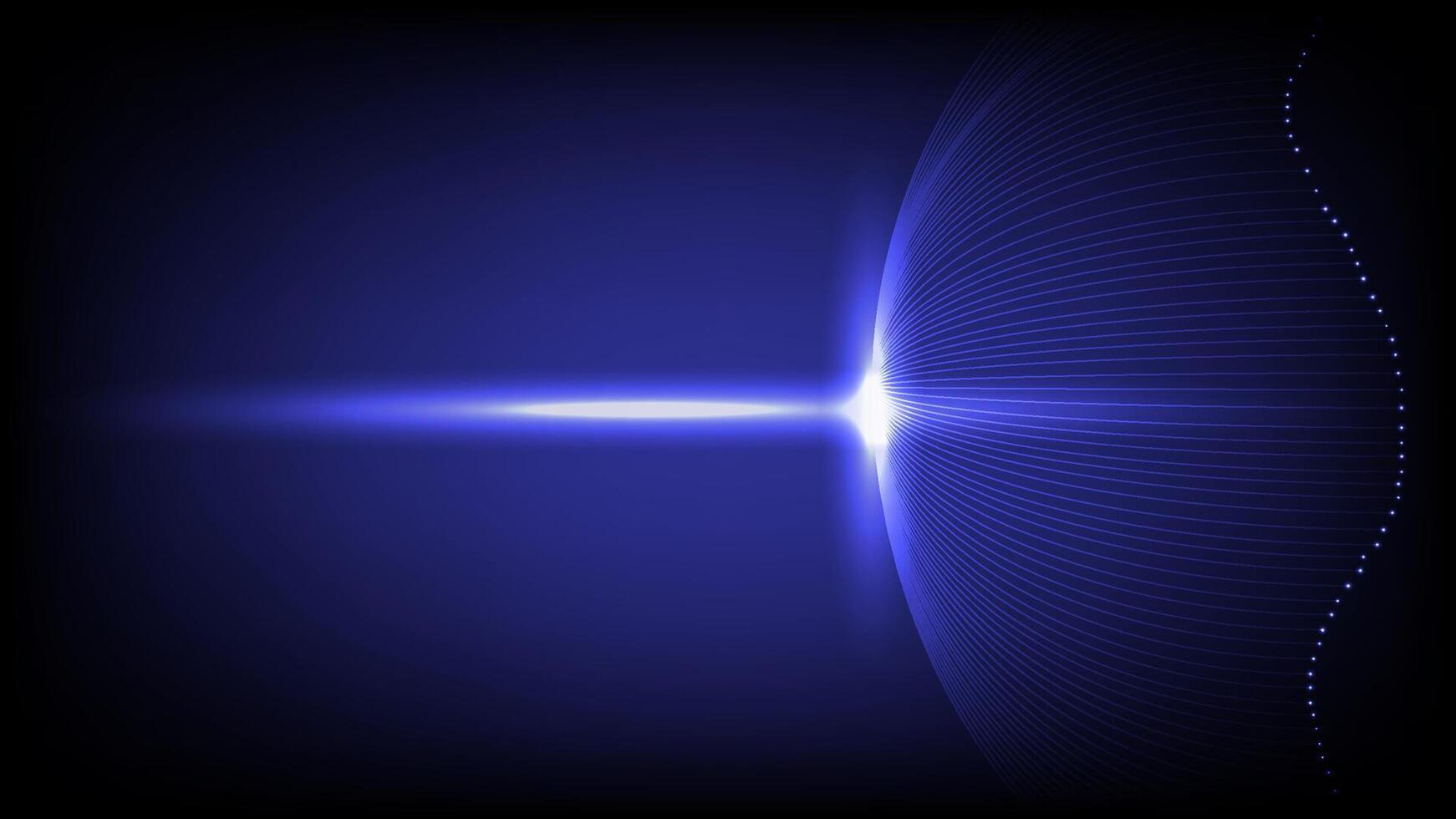 Futuristic digital abstract technology background featuring a glowing blue light beam with curved lines and particle effects, Ideal for tech, sci-fi or innovation themes vector