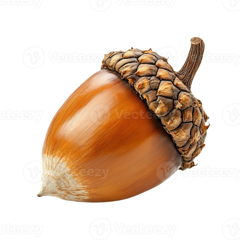 Close-Up of a Single Acorn on Transparent Background png