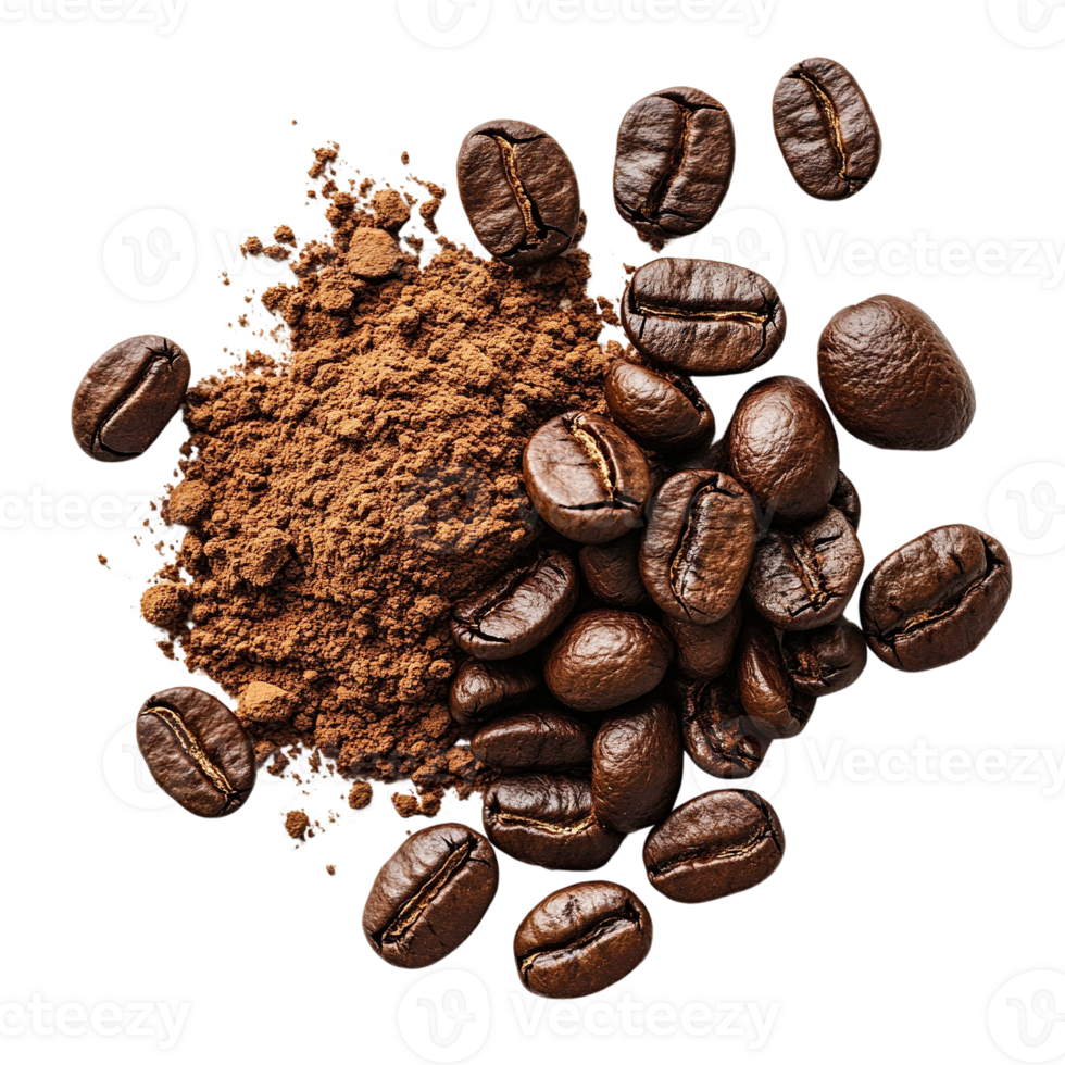 Coffee Beans and Ground Coffee png