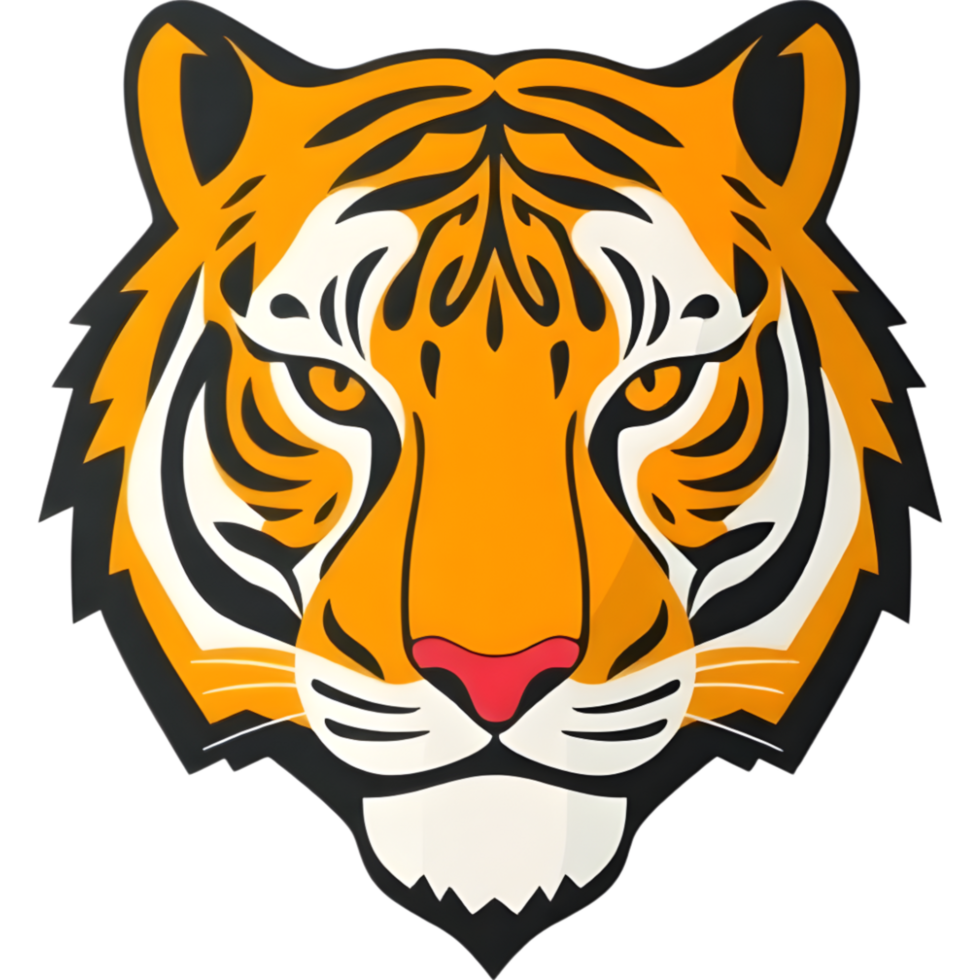 Majestic Detailed Tiger Face Illustration png