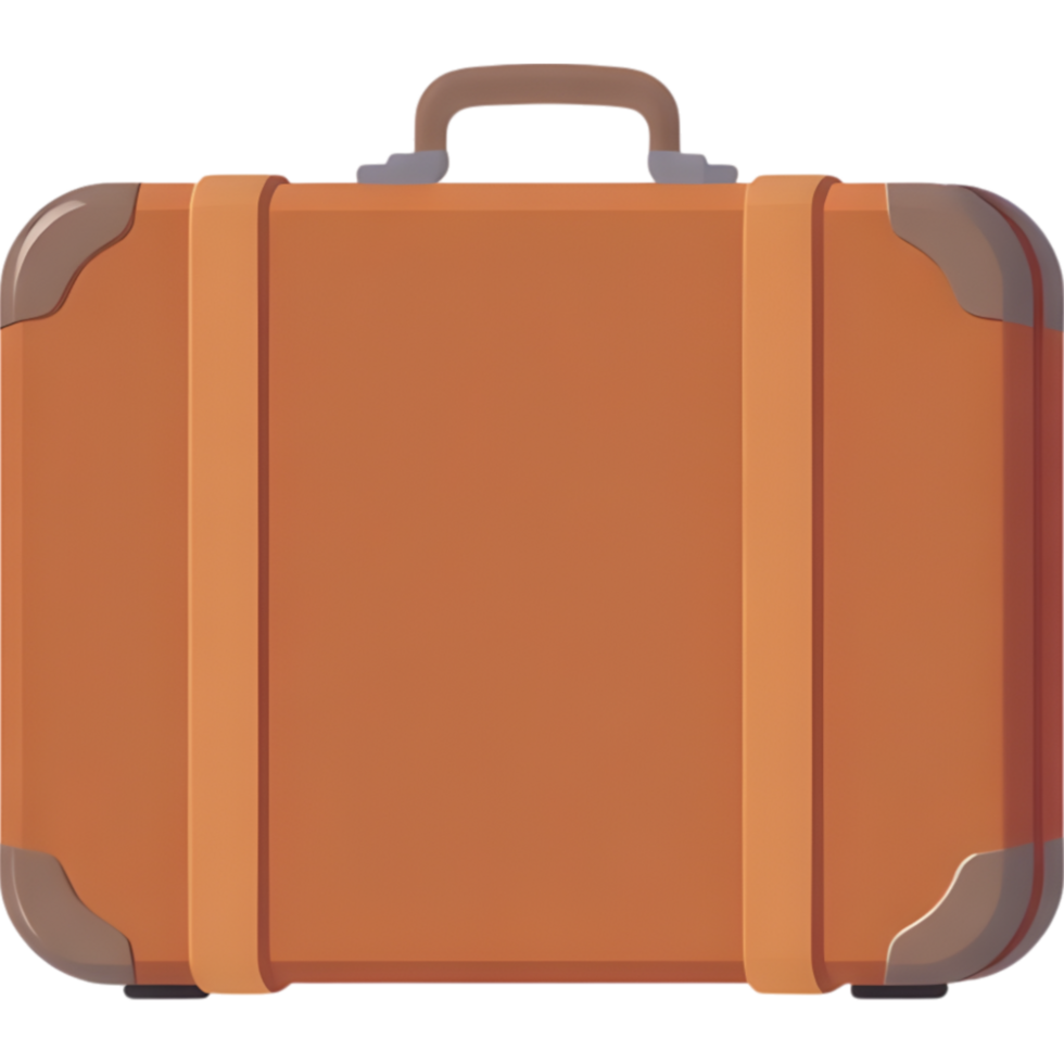 Sturdy Brown Travel Suitcase with Handle png