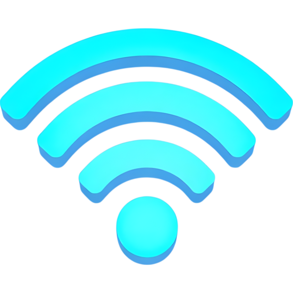 Light Blue Wireless Network Signal Icon png