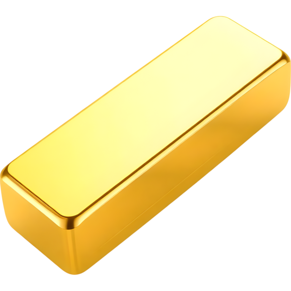 3d Shiny Gold Bar with Gold Text png