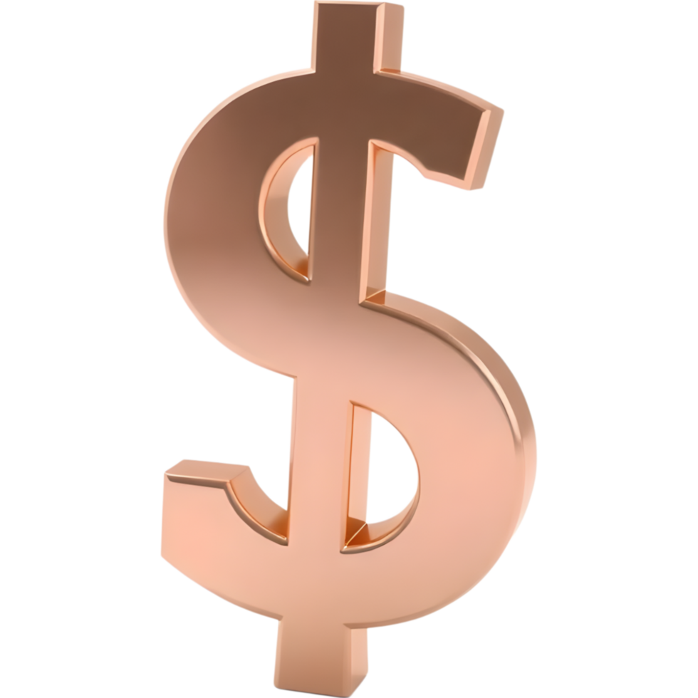 Bronze dollar sign currency symbol png
