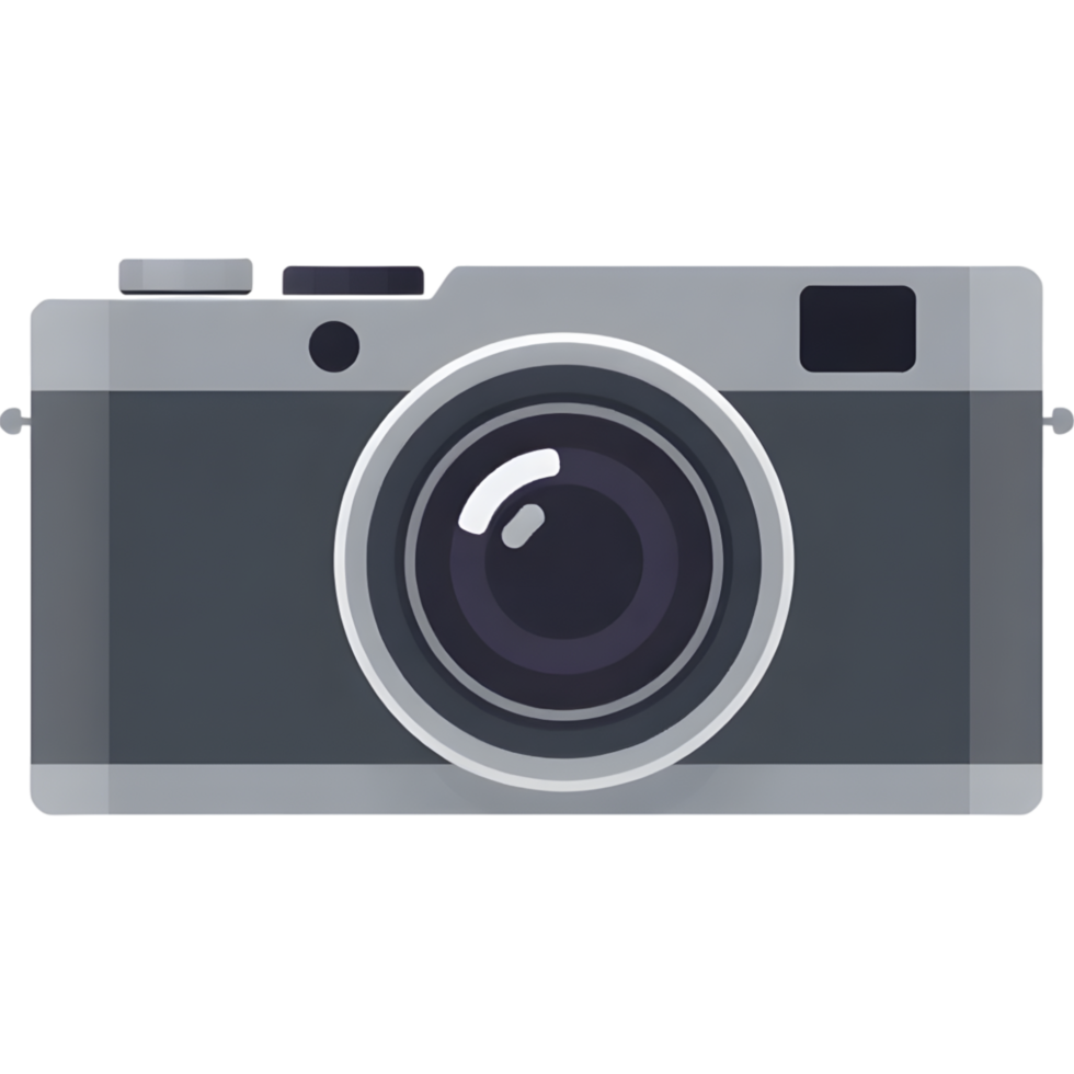 Retro Gray Camera with Large Lens png