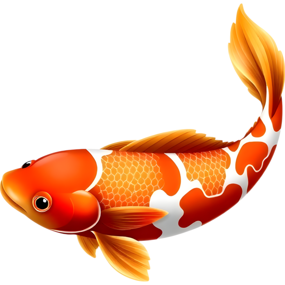 Koi Fish with Orange and White Scales png