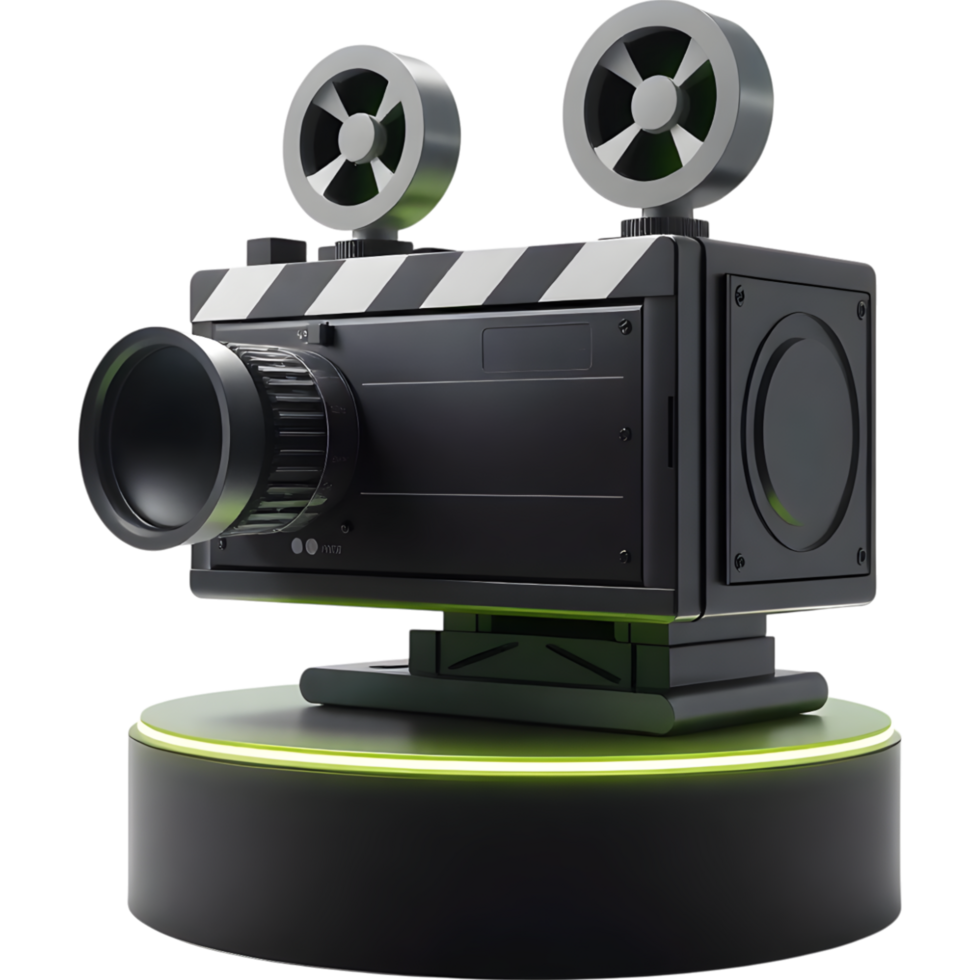 Classic Movie Camera on a Rotating Stand png
