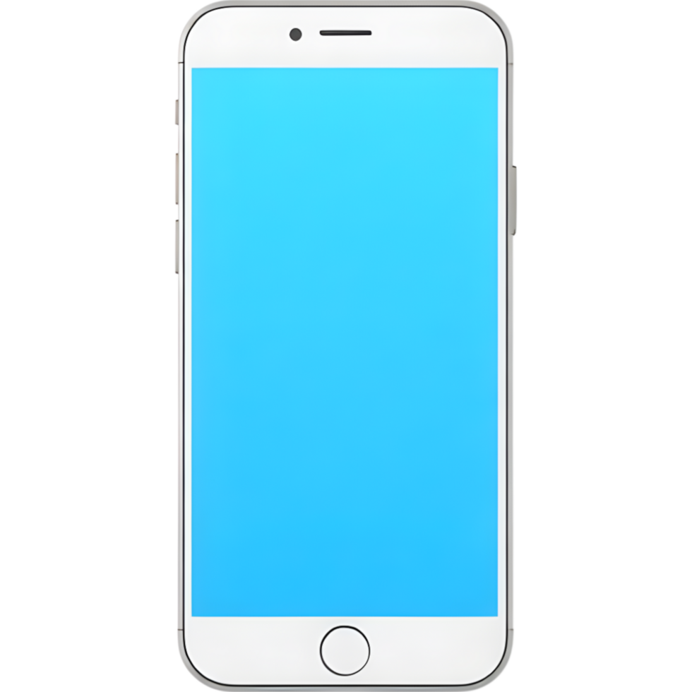 Modern Smartphone with Blank Blue Screen png