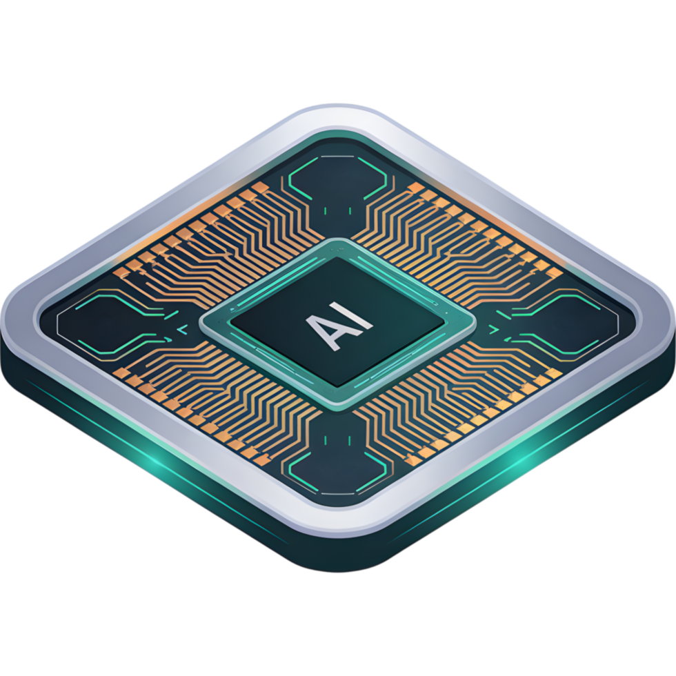 3D Artificial Intelligence Chip with Connections png