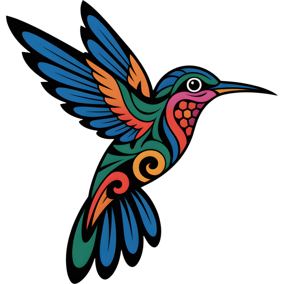 Colorful hummingbird in flight showcasing intricate details and vibrant hues png