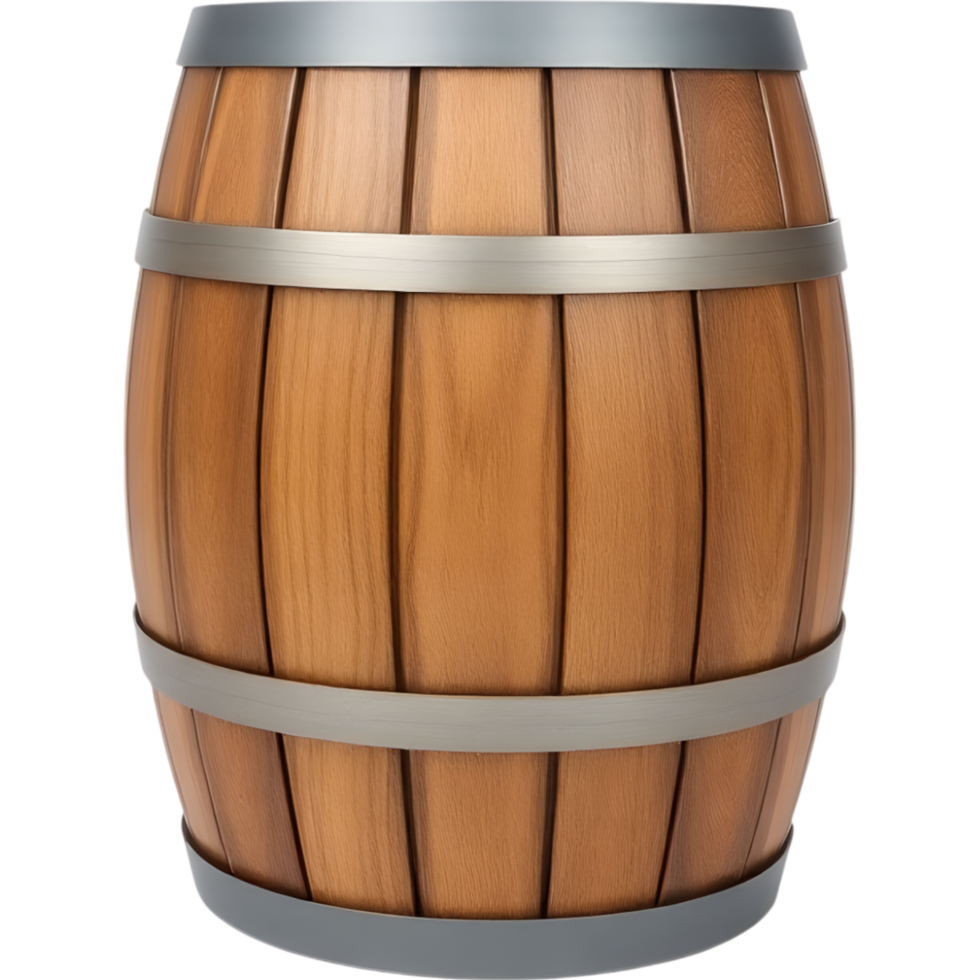 Rustic Wooden Barrel Beverage Container png