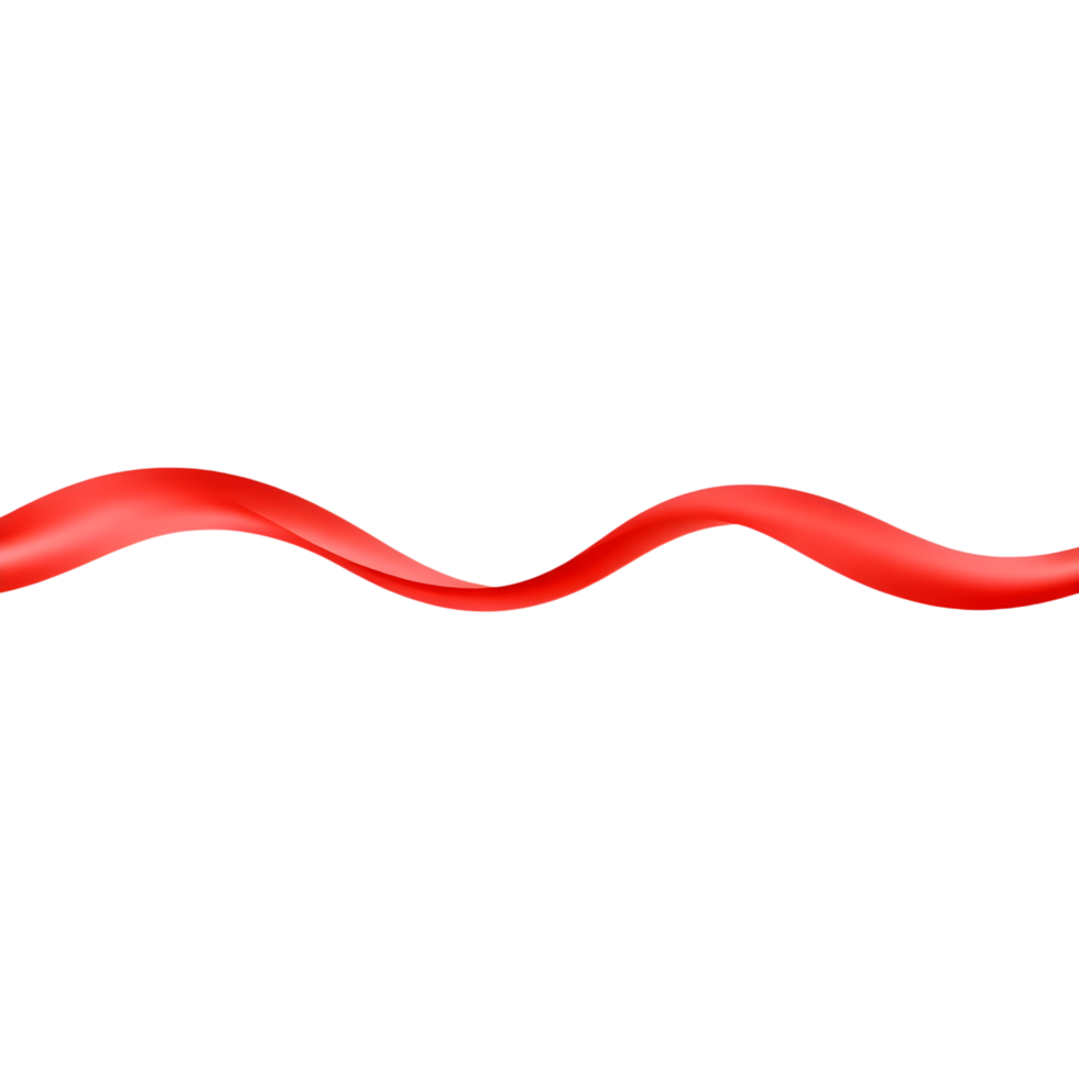 Wavy Red Ribbon Decorative Accent png